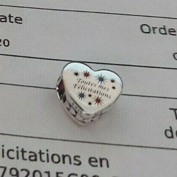 PANDORA *FRANCE EXCLUSIVE* “TOUTES MES FÉLICITATIONS CHARM (VERY RARE) - Picture 5 of 8